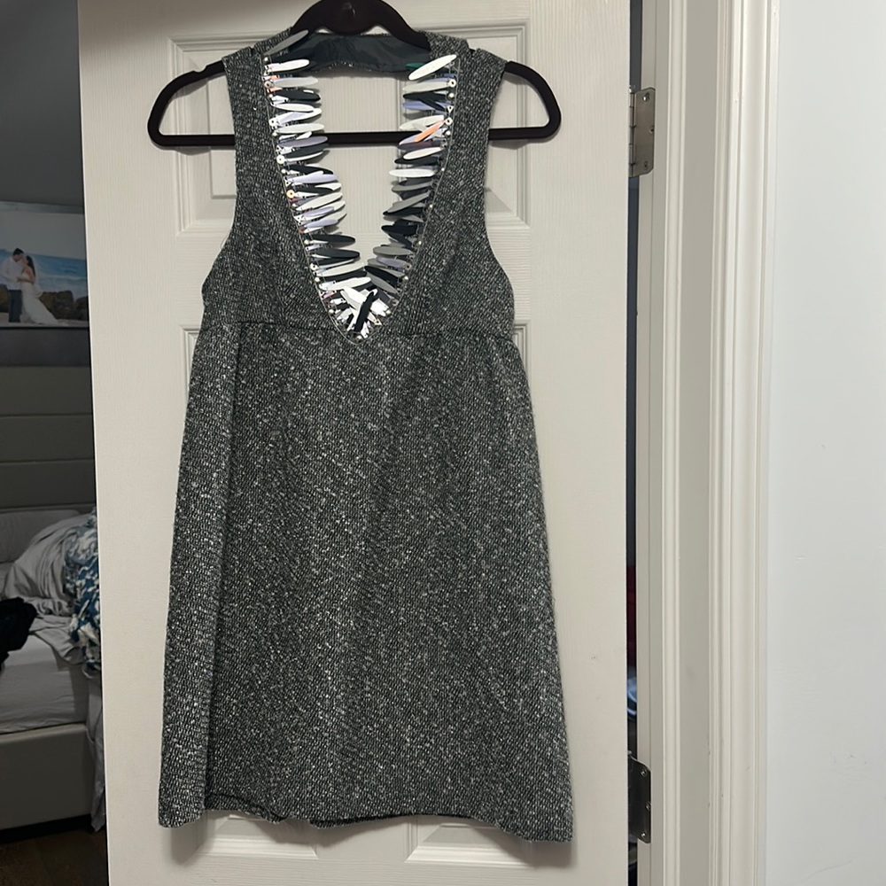 Brand new (no tags) Anna Sui for Target grey tweed dress with large sequins